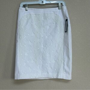 NWT Worthington White Lace Overlay Pencil Skirt Women’s 6 Career Office Workwear